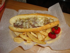 cheesesteak with fried onions